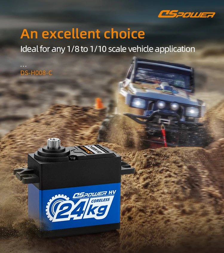 DSpower 24 kg kernloser Motor Servo Metallgetriebe halber Aluminiumrahmen wasserdicht für 1/8 1/10 RC Auto Flugzeug Boot Roboter Drohne Teil