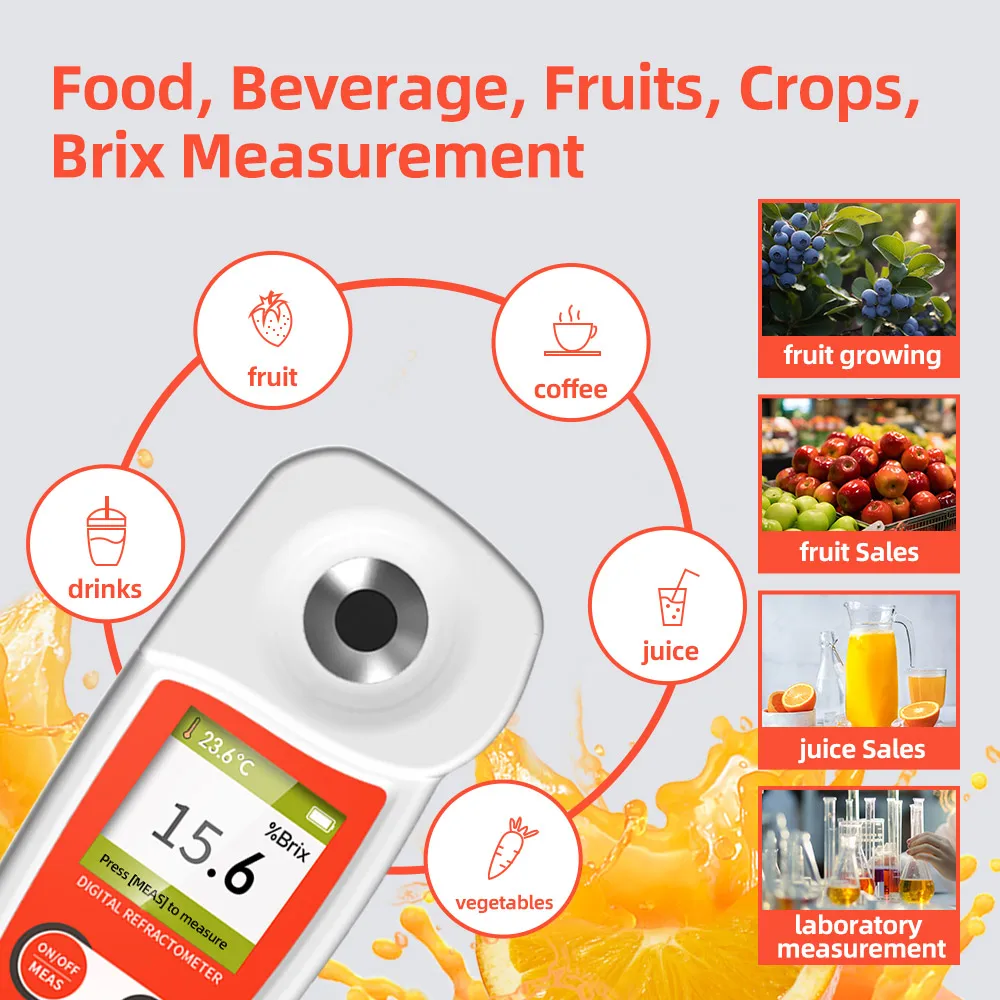 NOHAWK New Digital Sugar Brix Refractometer 0-55%,±0.2% Precision with Temperature Compensation to Measure Brix in Fruit Drinks