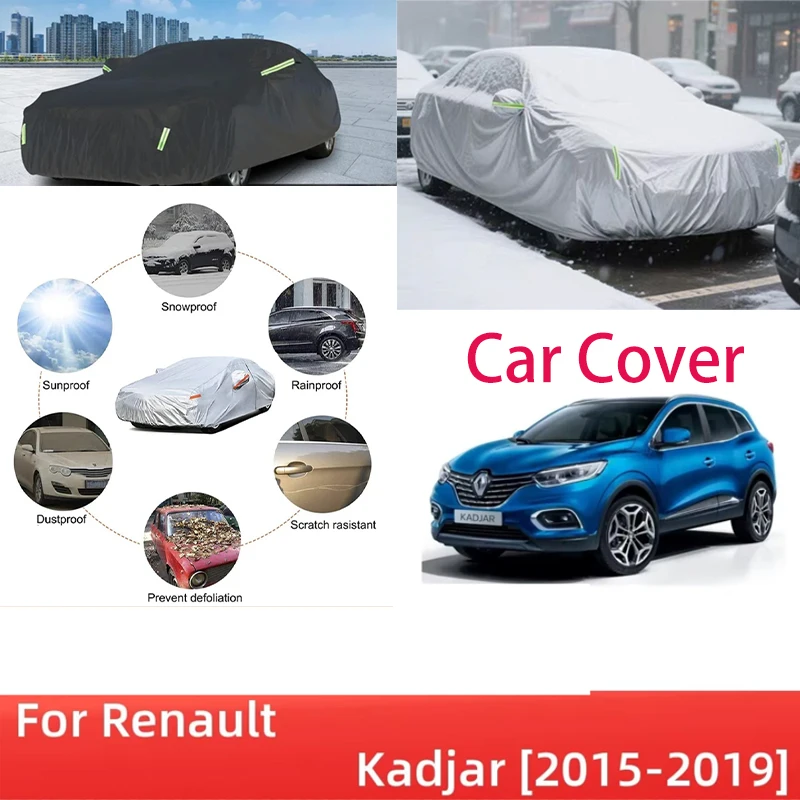 

For Renault Kadjar 2015-2019 2016 2017 Full Car Covers Outdoor Sun Anti UV Rain Snow Dust Protection Oxford Cloth Accessories