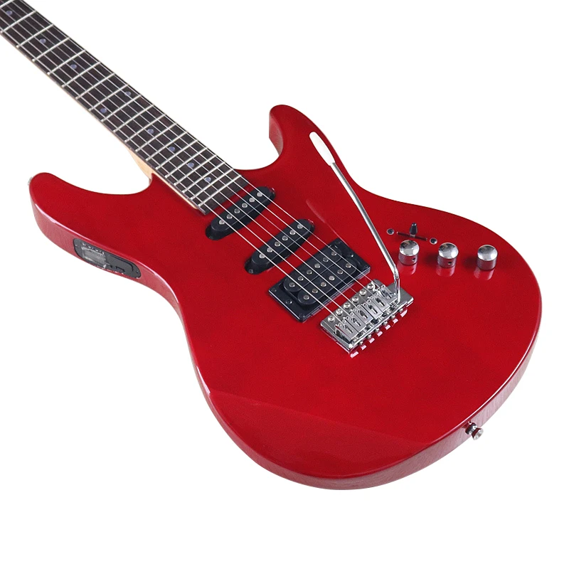 Stock 6 String 39 Inch Right Hand And Left Hand Electric Guitar Bassood Body 22 Frets Electric Guitar With Coated Problem