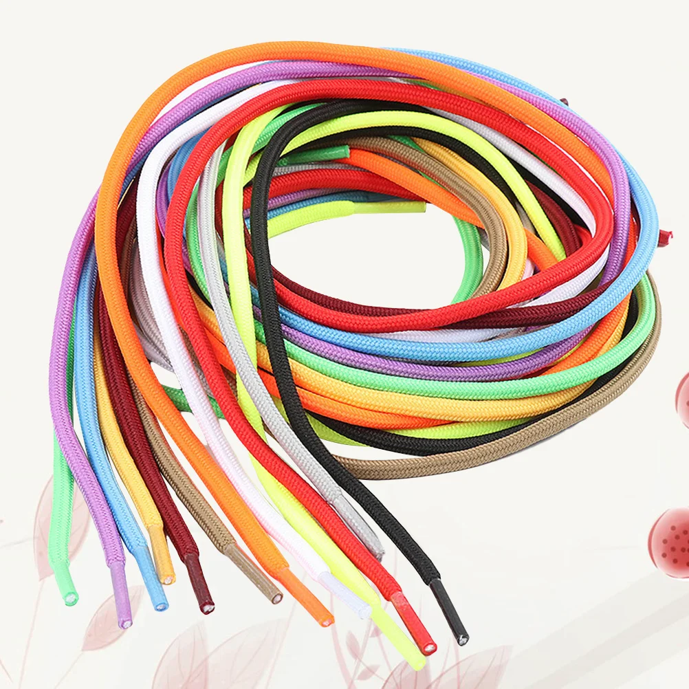 

20 pcs 120Cm Round Shoelaces Mixed Colors Solid Color Shoe Laces For Sneakers Athletic Casual Shoes Braided Replacement Laces