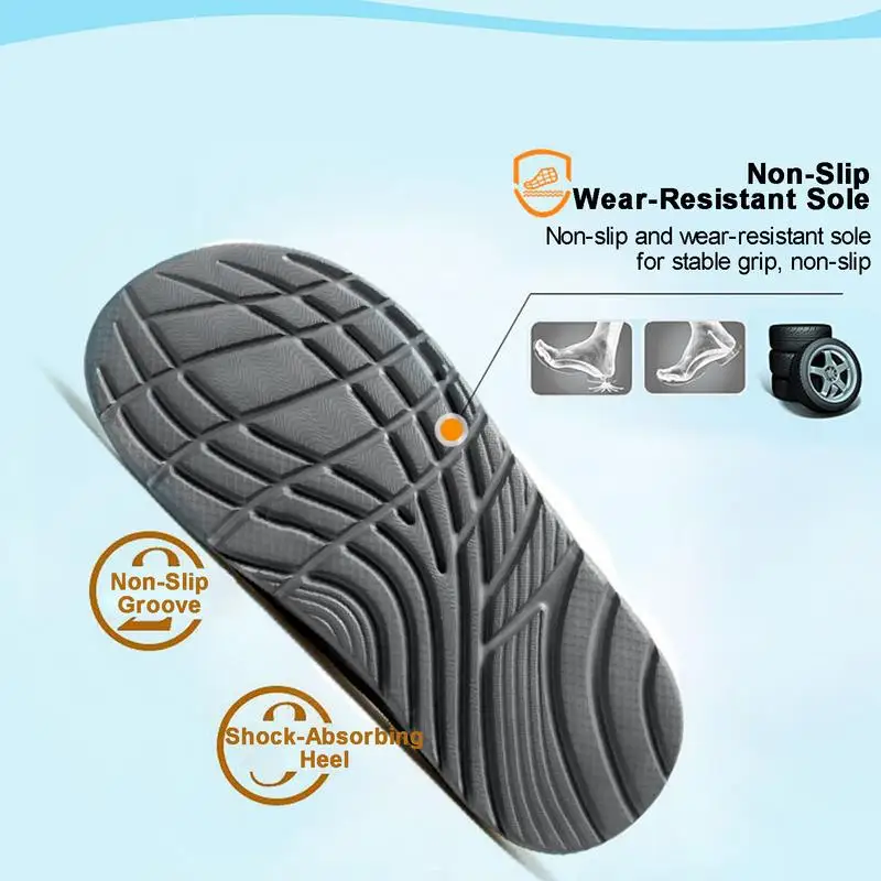 Thick Sole Shower Slippers Comfortable Thick Sole Shower Shoes Non-Slip Cushioned Slide Comfortable Soft Slippers For Pool Gym