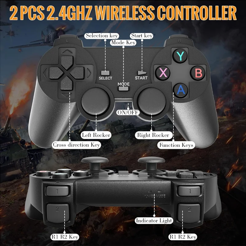 Nuovo X2 Plus 4K HD 64G Console per giochi retrò Game Stick Player 20000+ Console per videogiochi retrò Controller wireless per bambini