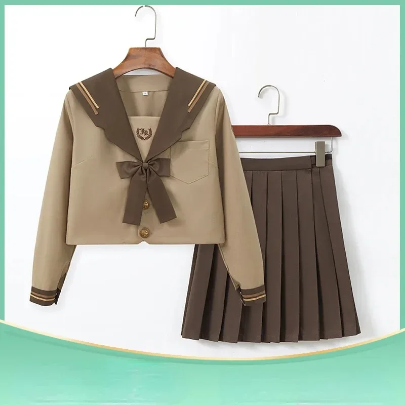 Japanese Brown JK Uniforms College Middle School Students Sailor Uniforms School JK Uniforms Anime Cospaly Students Clothing New