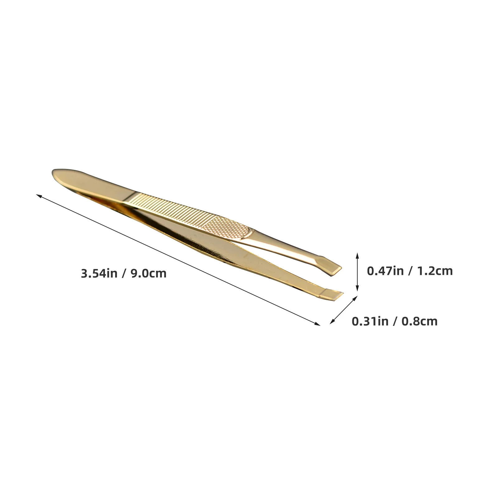 

2Pcs Stainless Steel Gold Plated Eyebrow Tweezers Precision Trimming Tools for Eyelash Extension Makeup Lash Tweezer Set