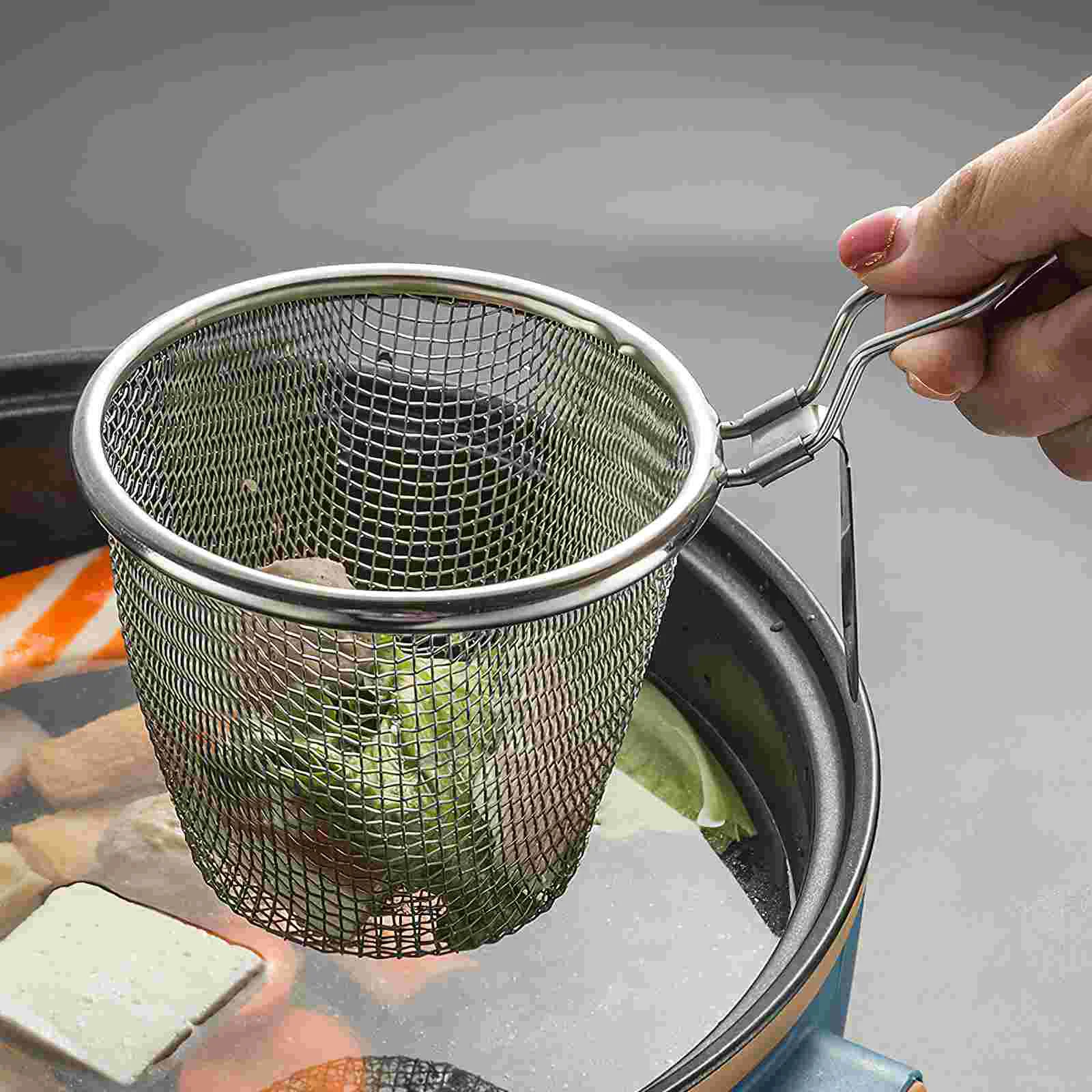 Colander Ramen Bowl Cooker Noodle Stainless Strainer Multi-function Convenient Pasta Basket Cooking Supply