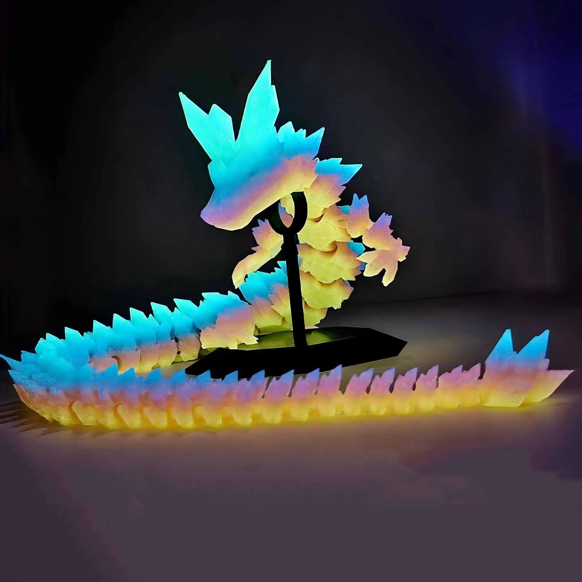 

Creative Simulation 3D Printing Glow-in-the-dark Chinese Dragon Toy Model Desktop Decoration Ornament Crafts Joints Movable