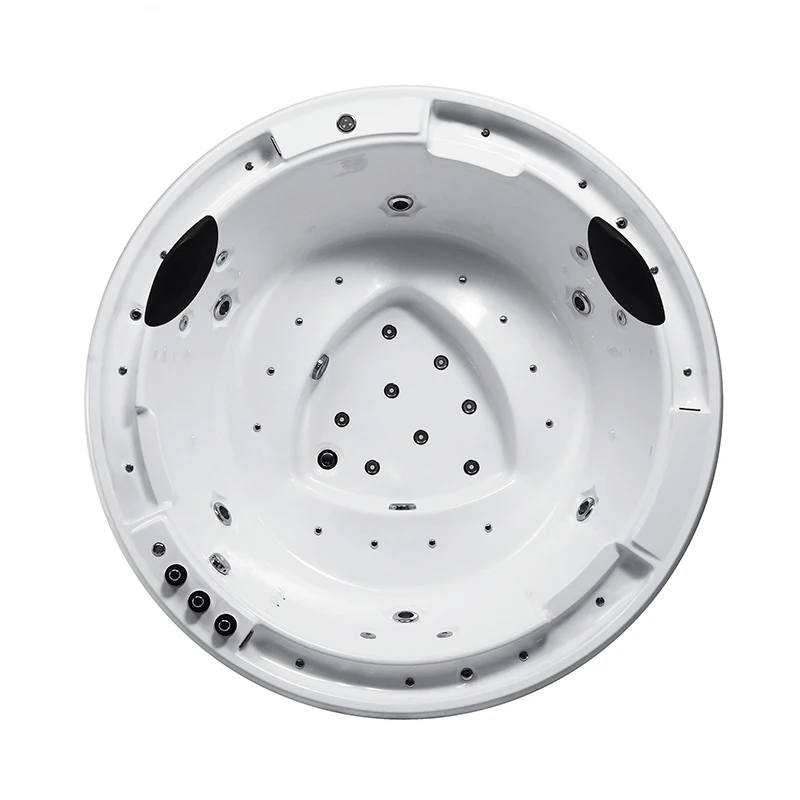 Chinese Bathroom Bathtub Indoor 2 Person Yacuzzi Acrylic Jetted Massage Hottub Modern Round Jacossi