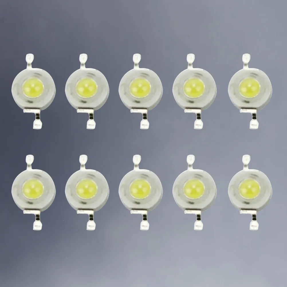 10Pcs 3W High Power LED Chip Beads 45Mil 6000K Cool White 100-110Lm Low Heat Energy Saving Lamp for Aquarium Decoration Studio
