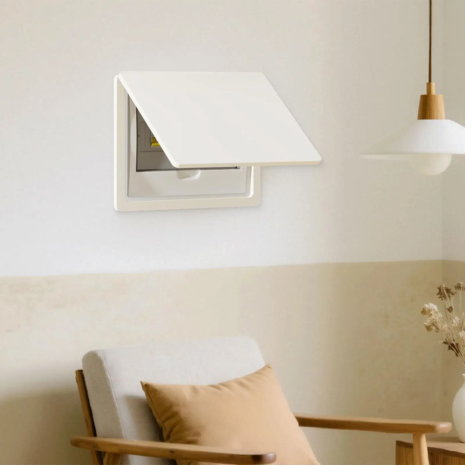 Wall Mounted Electrical Box Cover Minimalist White PVC Distribution Panel Decoration for Indoor Utility Room Home