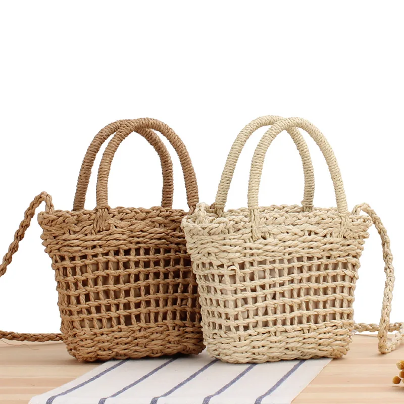 

New Cherry Grass Woven Bag Cute Beach Resort Beach Bag Single Shoulder Diagonal Straddle Small Fresh Woven Bag