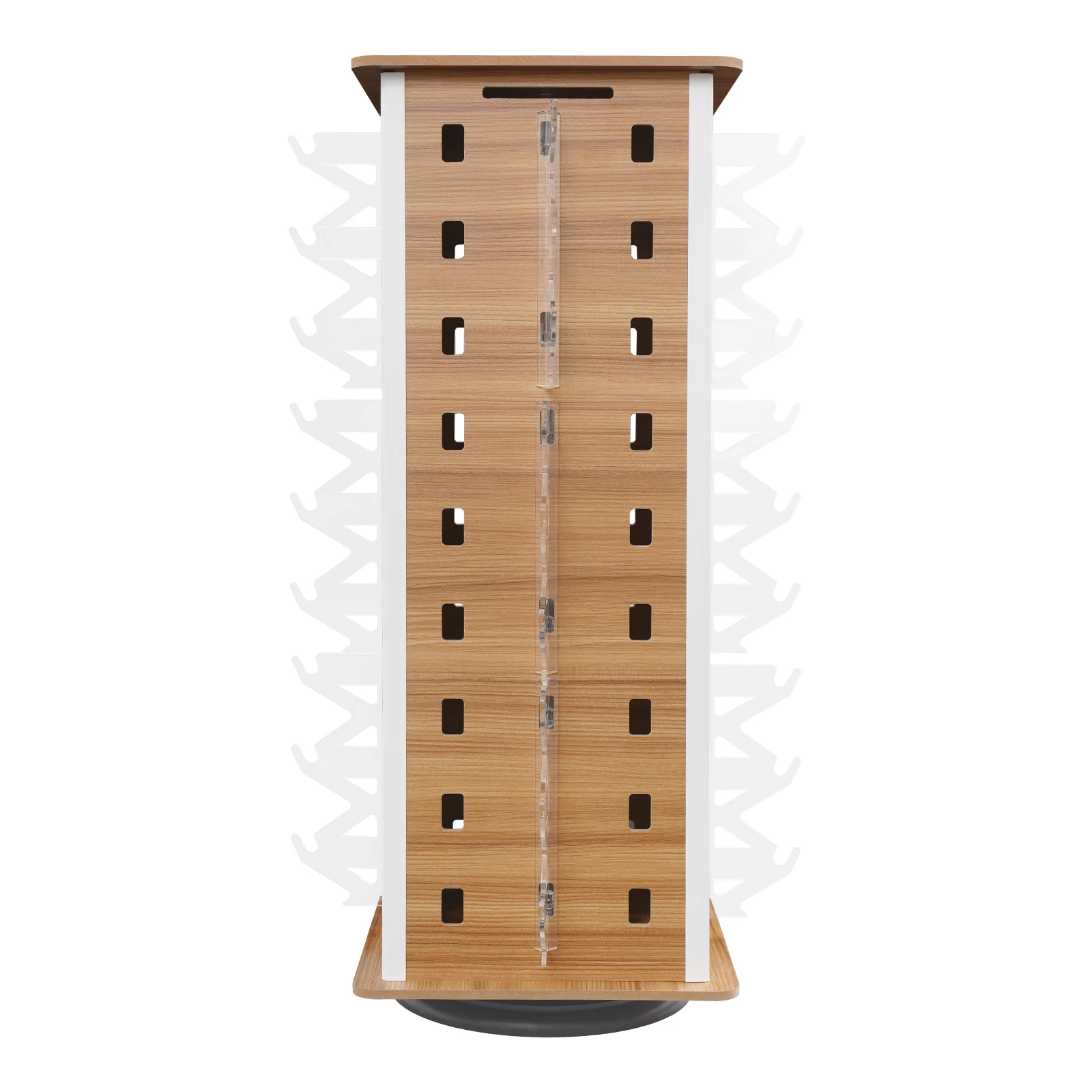 

360° Rotating Sunglasses Display Rack 36-Pair Capacity MDF Freestanding for Optical Store Home Shop Space-Saving Easy Clean