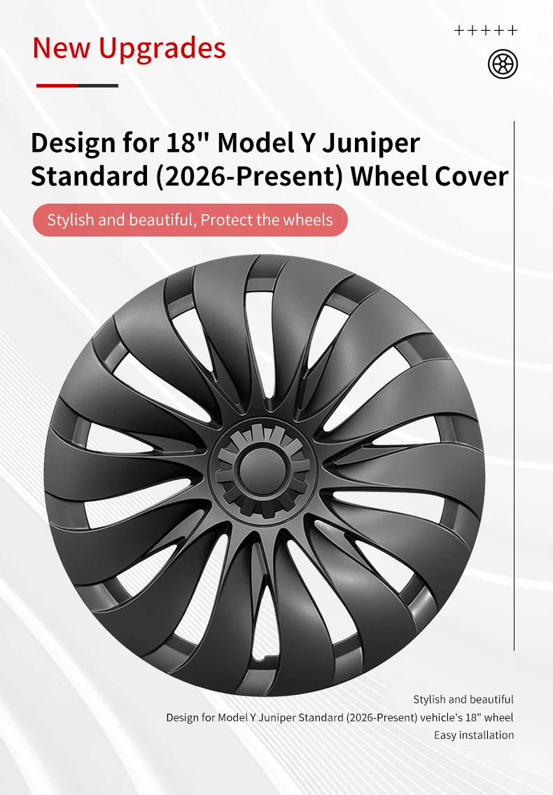 4 Stück für Model Y Juniper Standard 18" Lochfelgen 2026-heute 18 Zoll Neue Radkappe im Storm-Stil für Tesla – Detail 2