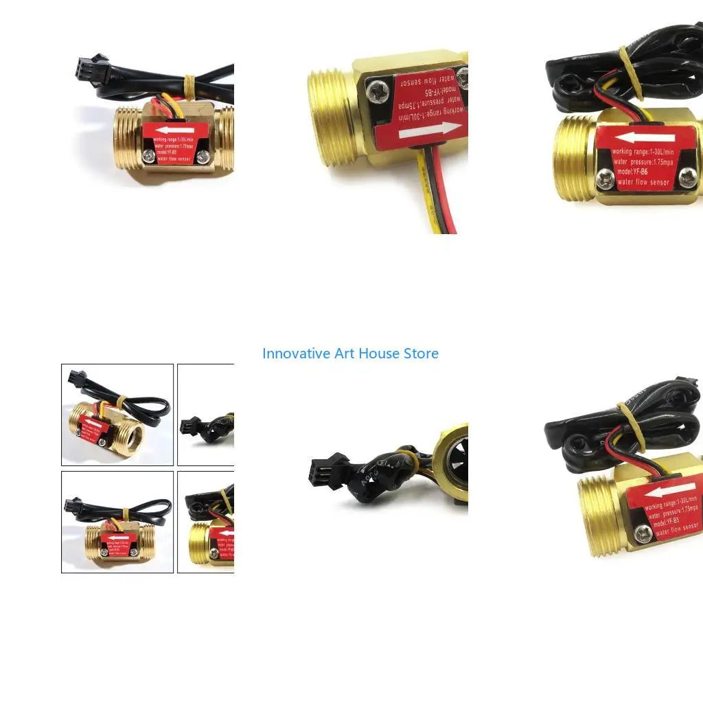 E1PC Compact Hall Effect Meter Flowmeter Counter 1-30L/min Quality Brass
