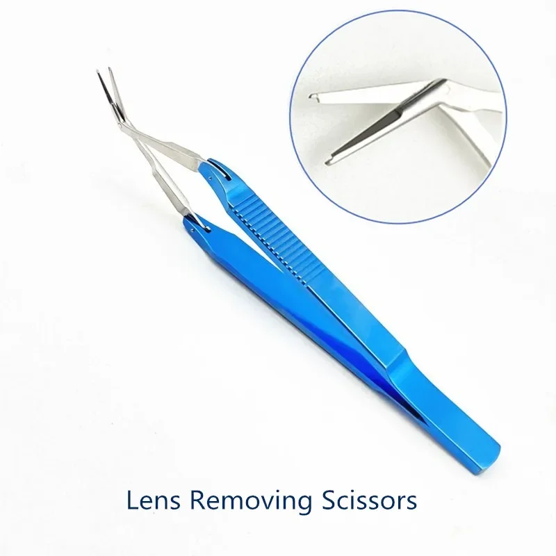 Ophthalmology Scissors  Lens Removing Scissors Titanium stainless steel 115mm long Eye Scissors