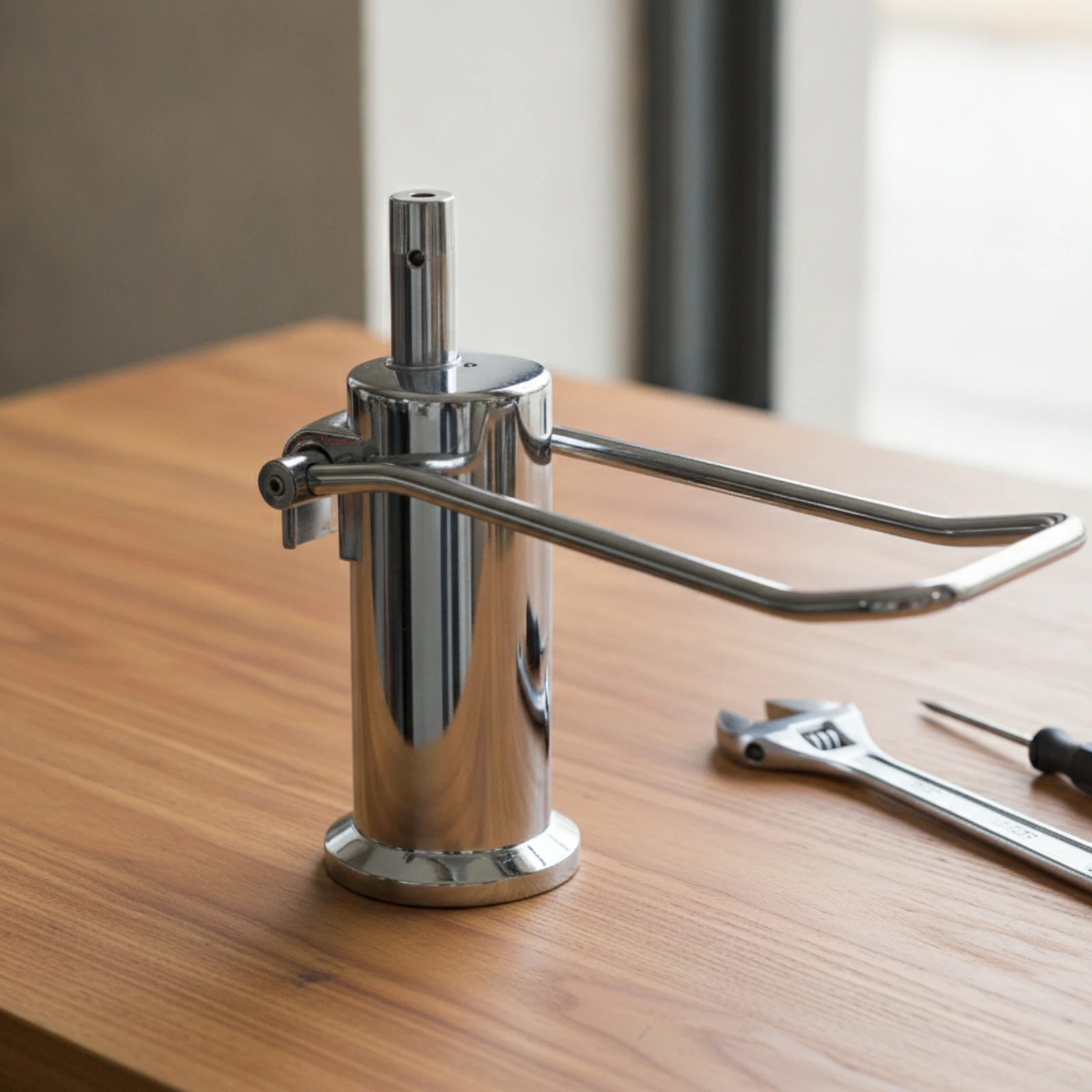 Salon Chair Pump Chrome-Finished Barber Chair Pump Hardware Vertical for Barbers, Beauty Salons