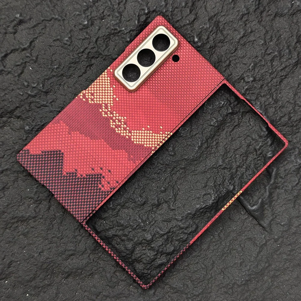 

Magnetic Aramid Fiber Phone Case for Samsung Galaxy Z Fold W25 Magsafe Real Carbon Fiber Fold Cover for Galaxy Fold W25 Case