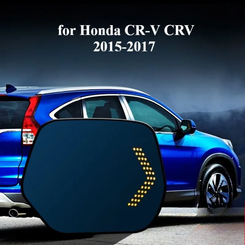 for Honda CR-V CRV 2015-2017 Car Rearview Mirror Heating Wide Angle Dynamic Turn Signal Anti-glare HD Reversing Blue Mirror
