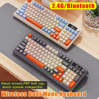 M96 Wireless 2.4G Bluetooth Dual-mode Mechanical Keyboard with Display Screen & Knob Multimedia Keyboard Mouse Set Ergonomic