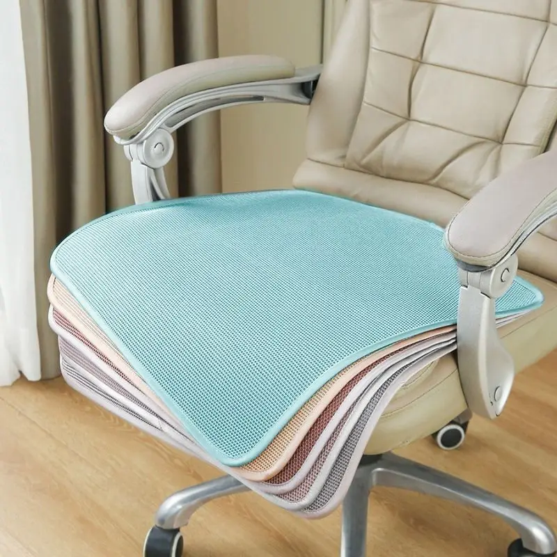

Japanese Style Minimalist Ice Cool Cushion Office Chair Mats Non Stick Cotton Linen Universal Seat Anti Slip Versatile Cooling