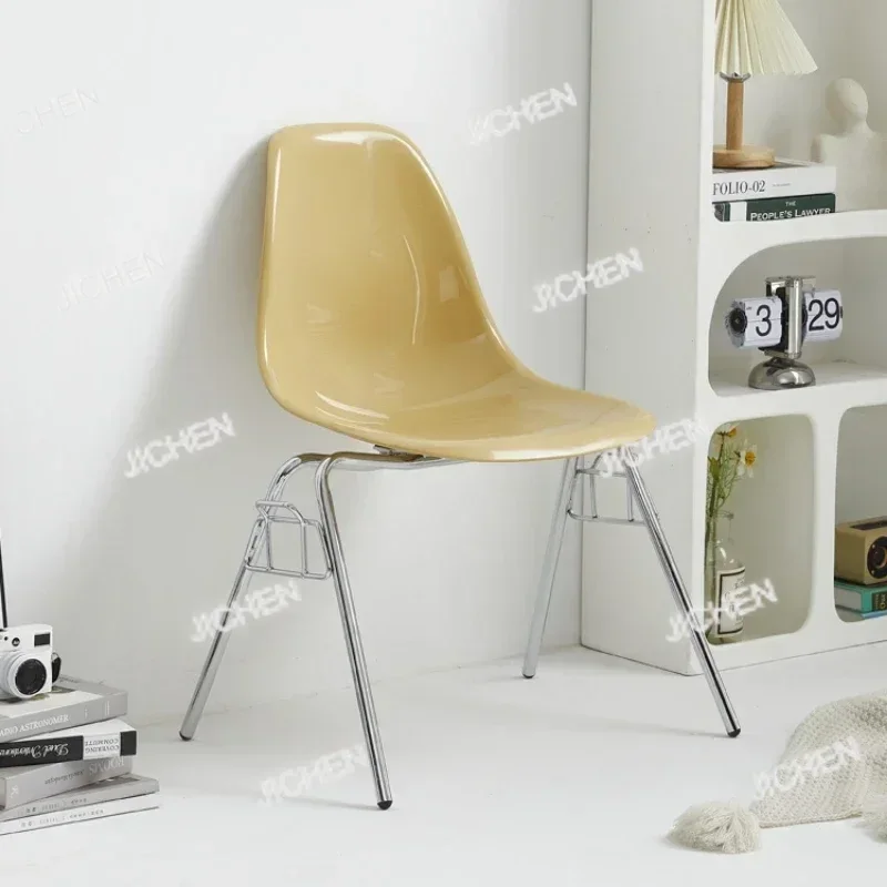 

Обеденный стул JC с пластиковой спинкой, современный дизайн, железные ножки, комплект из 4 стульев, табурет для гардеробной, стул для столовой