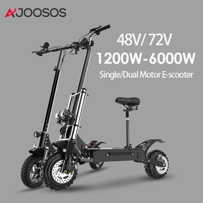 1200W 2400W 6000W Commuter Seated Adults Electric Scooter 48V/72V E-Scooter 10 inch Tubeless Off Road Tire with LCD