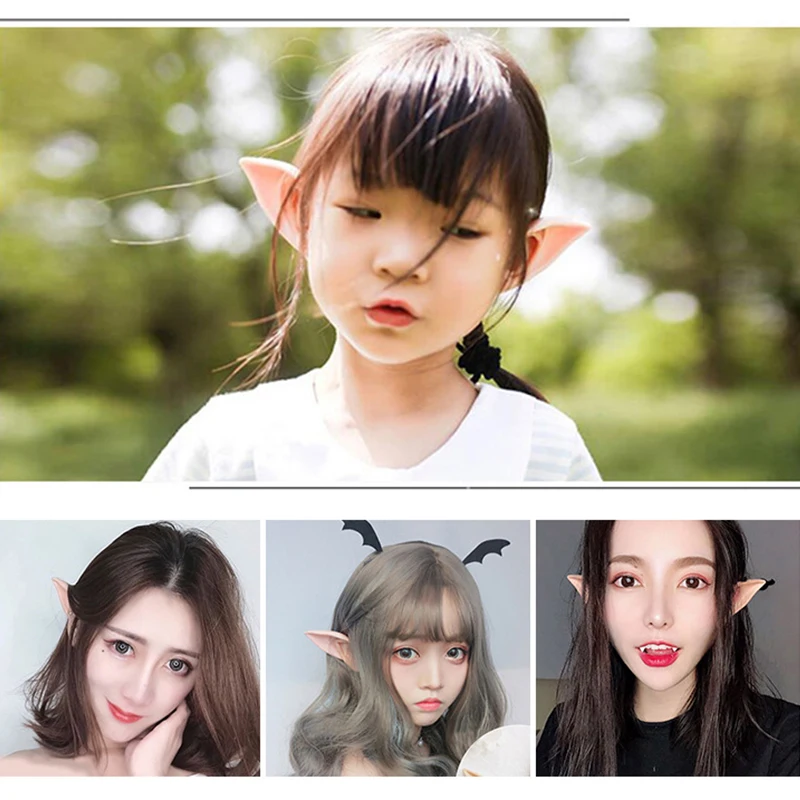 Halloween Dekorasi Pesta Lateks Telinga Peri Cosplay Aksesori Kostum Masker Malaikat Elven Elf Telinga Alat Peraga Foto Mainan Dewasa Anak-anak