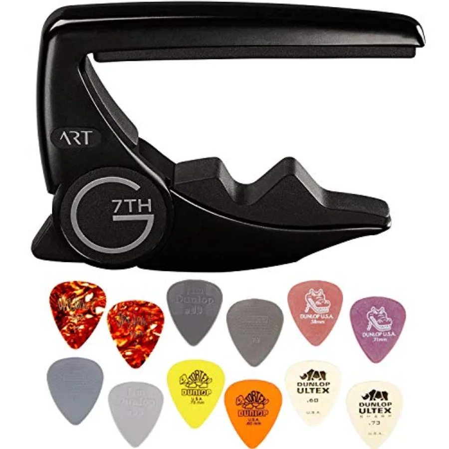

Performance 3 ART Capo for 6 String Guitars, Satin Black Finish, Lightweight Aluminum Alloy with Quick-Release Mechanism