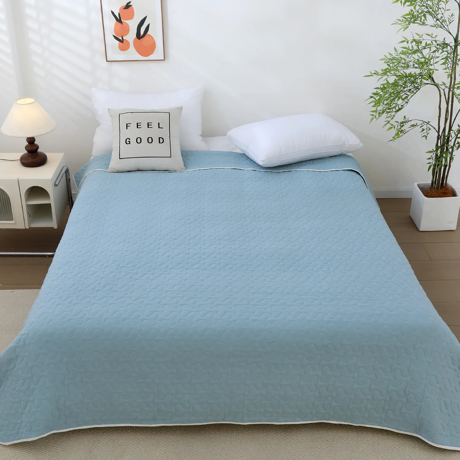 Premium 100% Cotton Gauze Bedspread Padded Quilted Blanket Breathable Air Conditioning Quilt Machine Washable Bed Cover