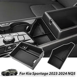 Organizador de consola central para Kia Sportage NQ5 2023 2024, caja de almacenamiento para reposabrazos, bandeja Interior, caja de almacenamiento secundaria para coche