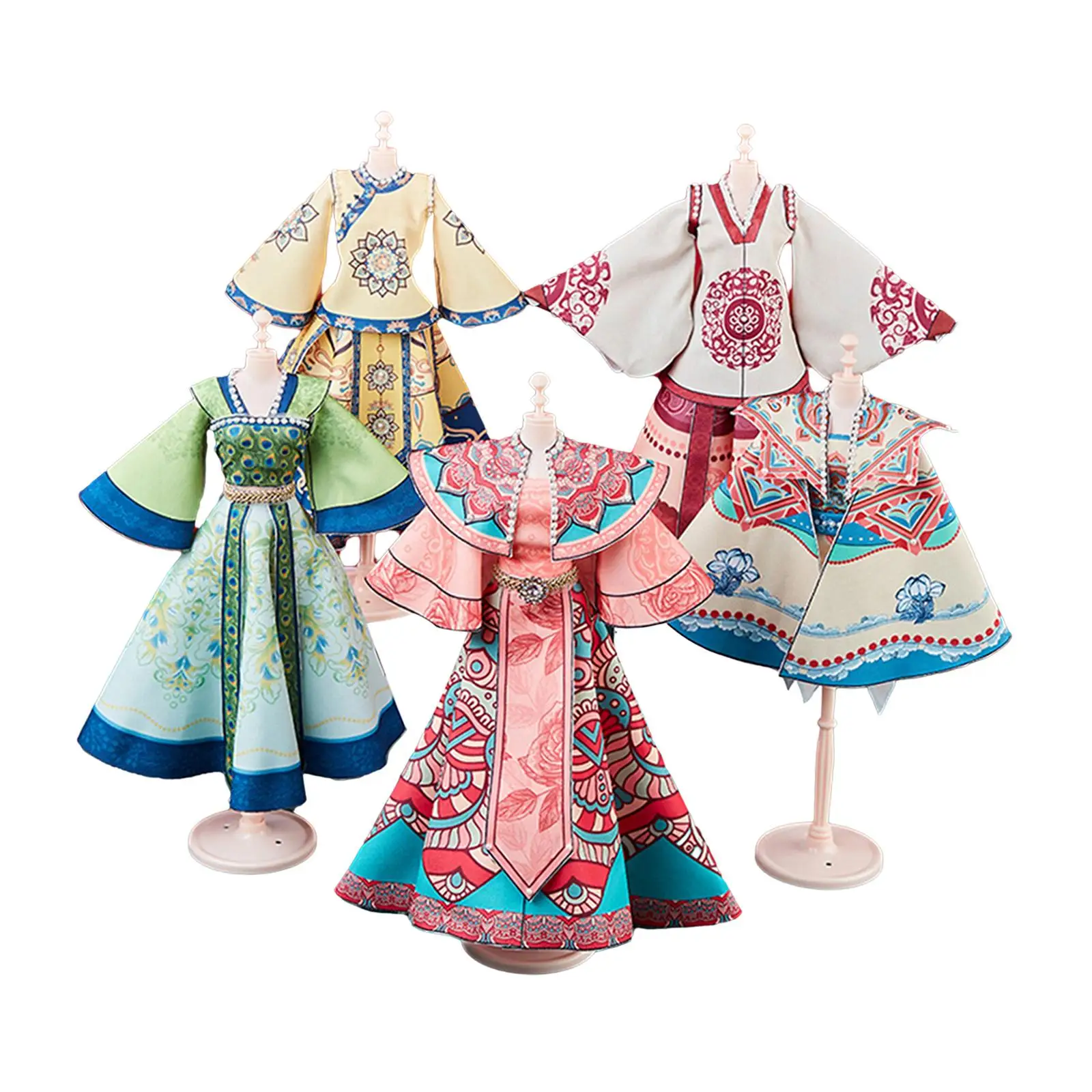 

Fashion Design Kits for Kids Doll Dress Making Set 5Pcs Hanfu Garments DIY