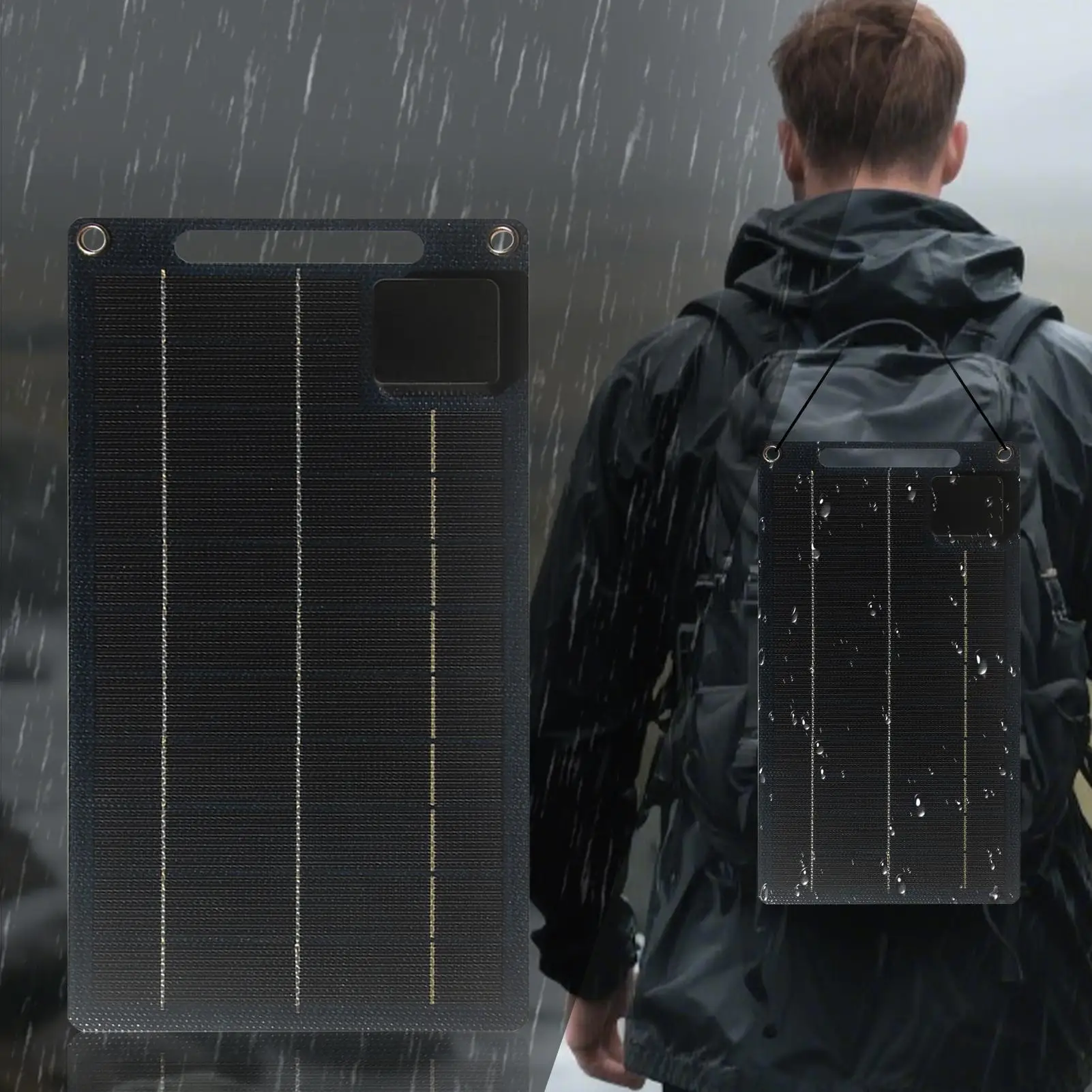 

Портативное зарядное устройство на солнечной панели 100 Вт, водонепроницаемое уличное зарядное устройство для смартфона для кемпинга, пешего туризма, автофургона, путешествий, аварийное питание