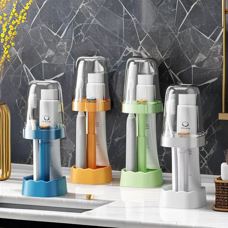 

Holder For Toothbrush Protector Cover Box Toothpaste Holder Organizer In The Bathroom Gargle Cup Household Merchandises Travel