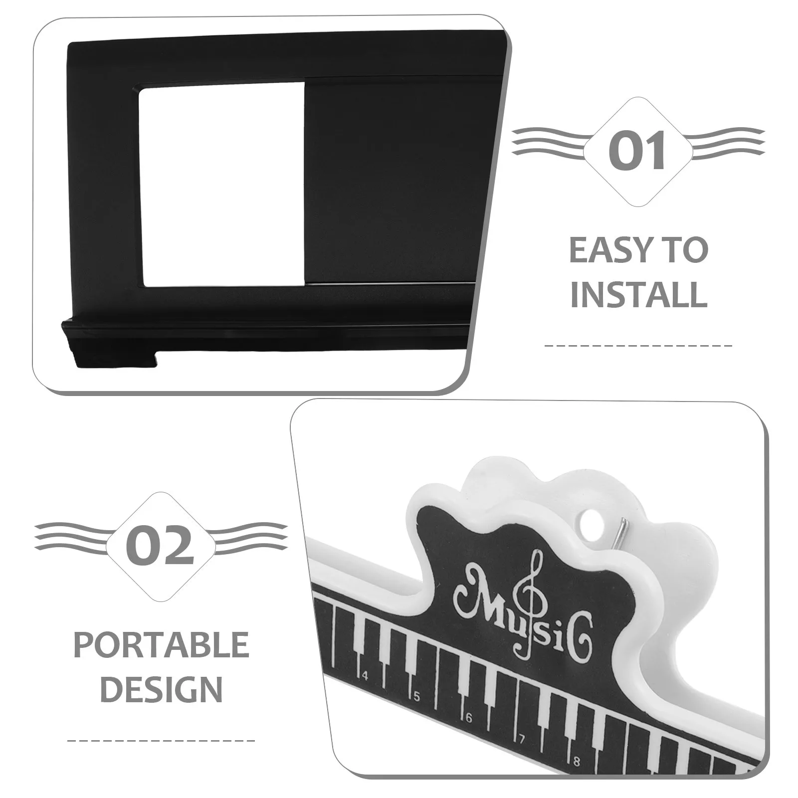 مجموعة واحدة من حامل موسيقى البيانو الإلكتروني خفيف الوزن من البلاستيك المحمول وقابل للتعديل وحامل الموسيقى ولوحة المفاتيح وعرض النتيجة للممارسة