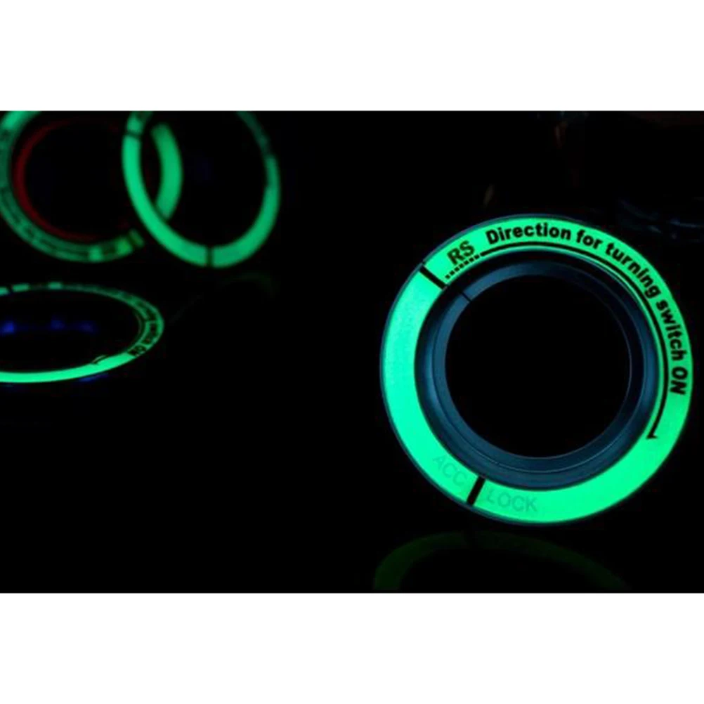 

Car Key Hole Cover Switch Ring Luminous Sticker Protective Circle Decal Ignition