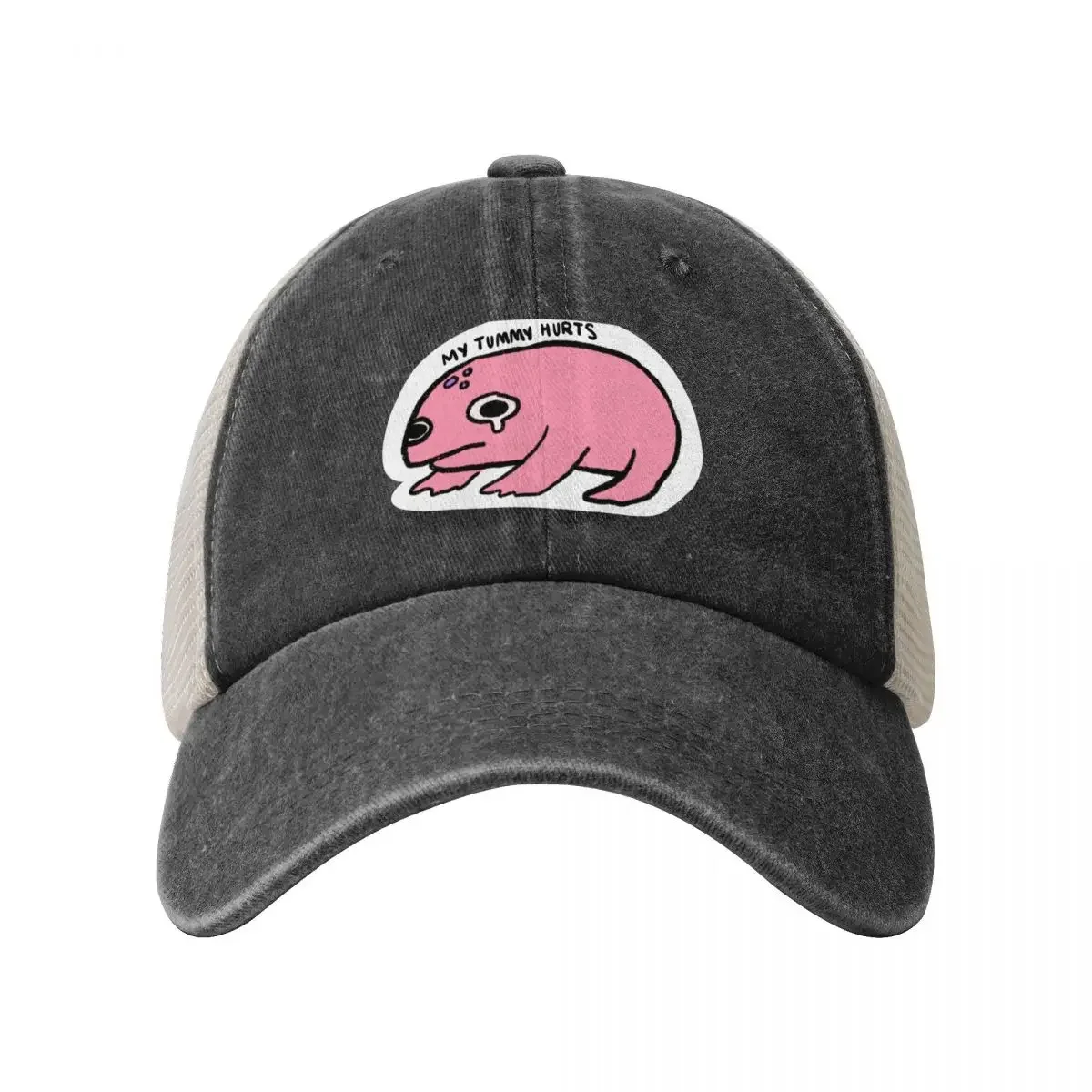 my tummy hurts pink crying frogCap Baseball Cap Hat Luxury Brand Trucker Hat Women's Golf Clothing Men's