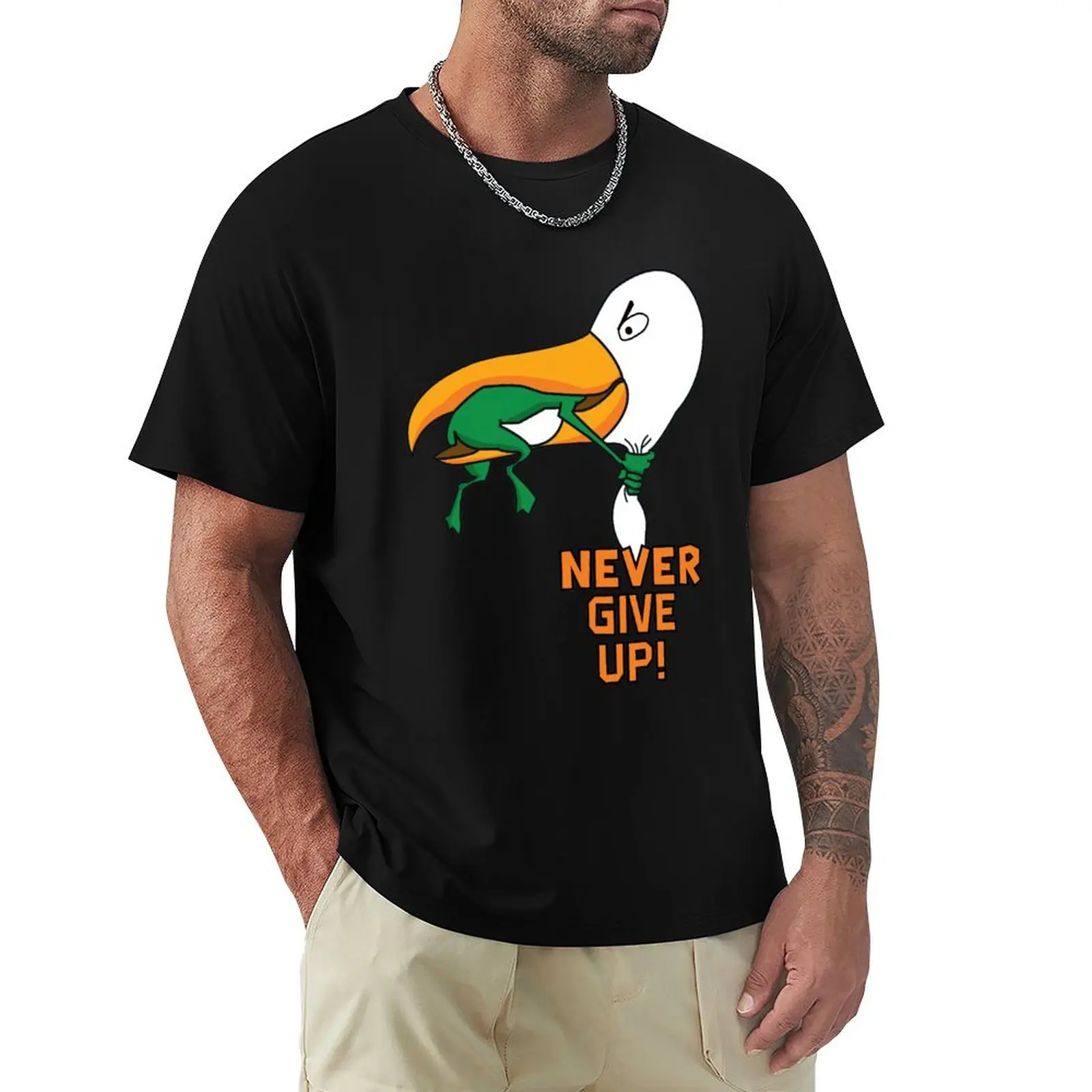

never give up T-Shirt Lightweight Casual Summer T-Shirt