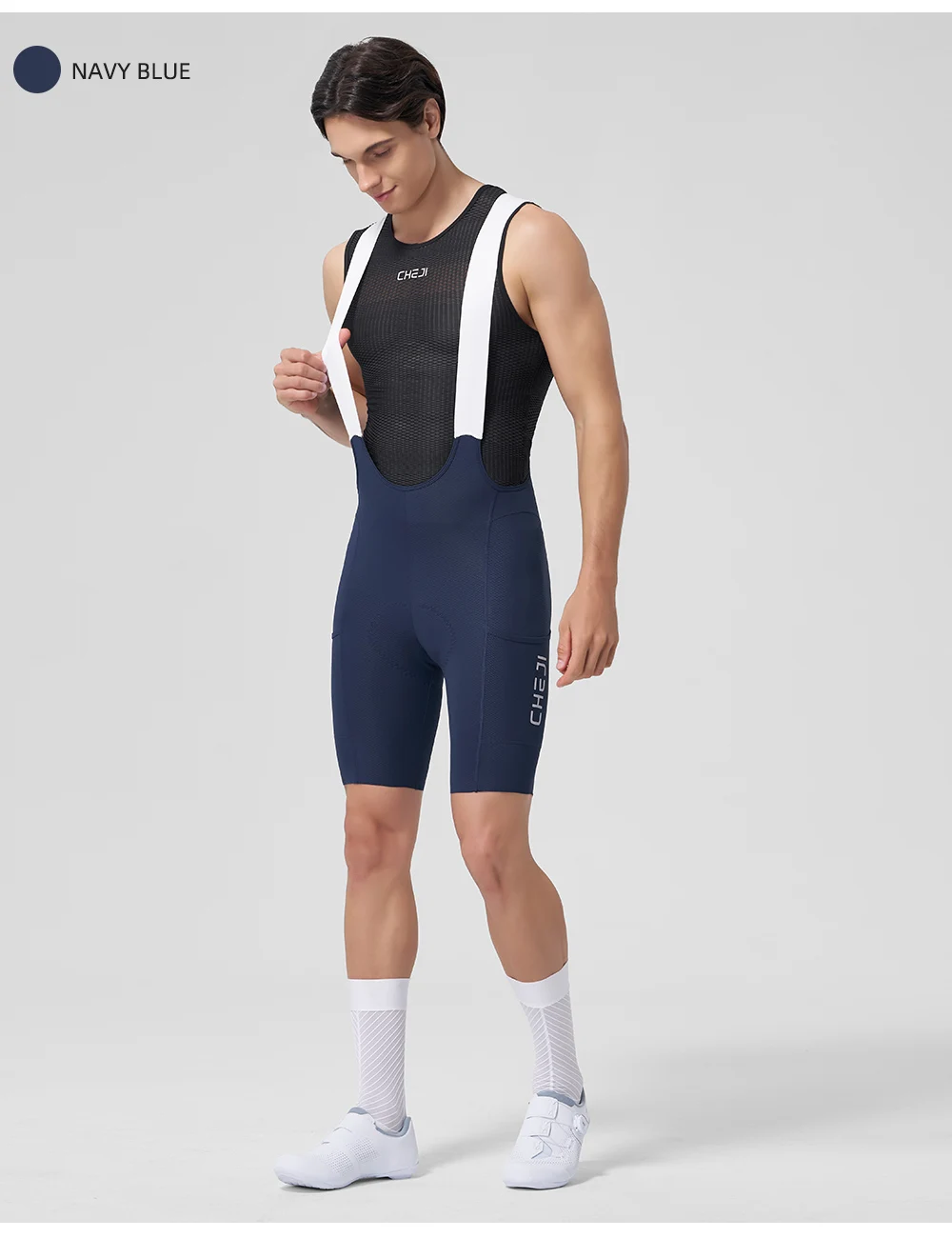 Cheji Herren-Radlerhose mit Trägern – Detail 24