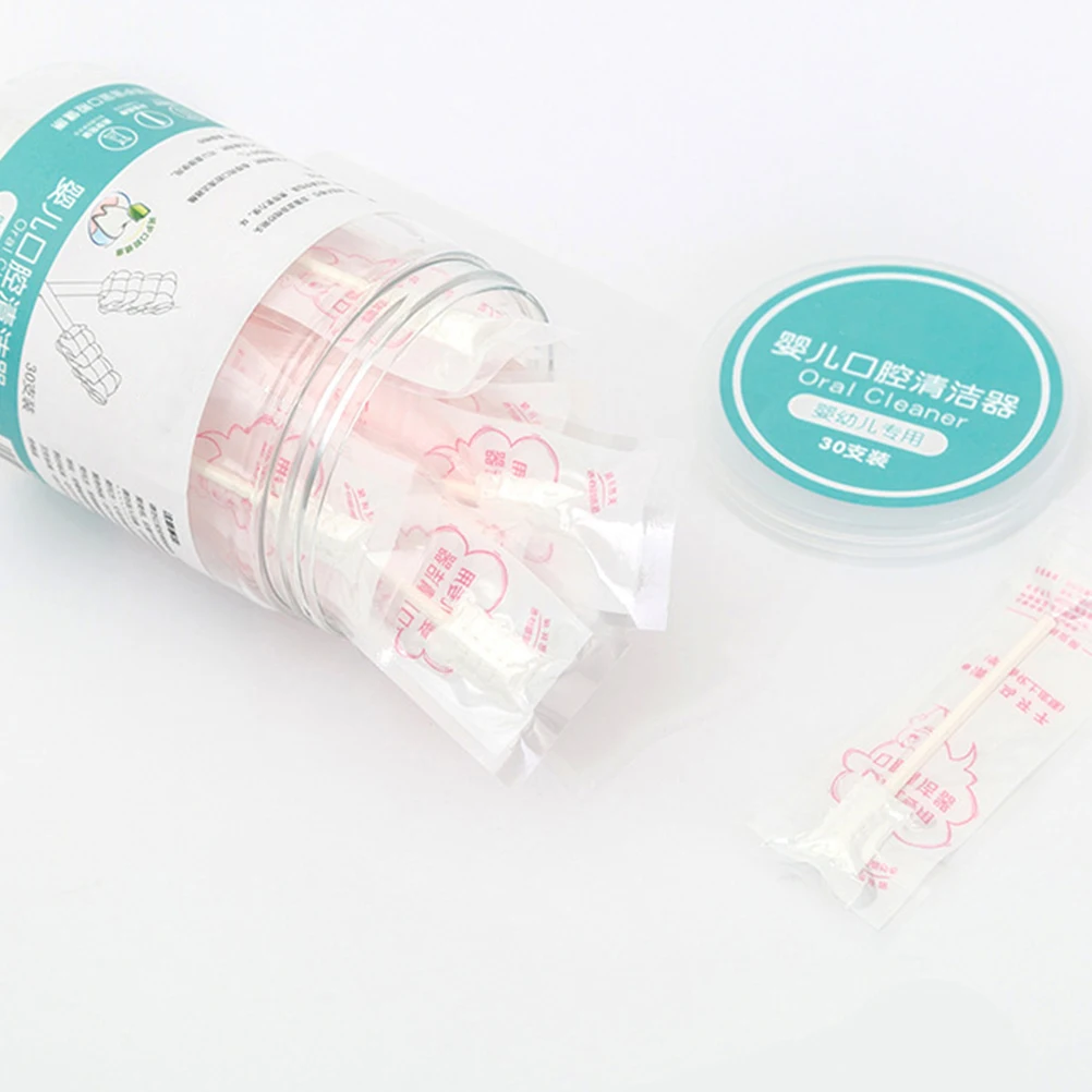 

30 Pcs Tongue Brush Cleaning Infant Oral Care Detergent Coating Newborn Gauze Baby