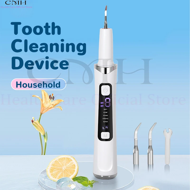 Plaque Remover for Teeth Electric Tooth Cleaner Tartar Remover with LED Light Teeth Cleaning Kit Dental Tools 2 Replaceable Head image 3