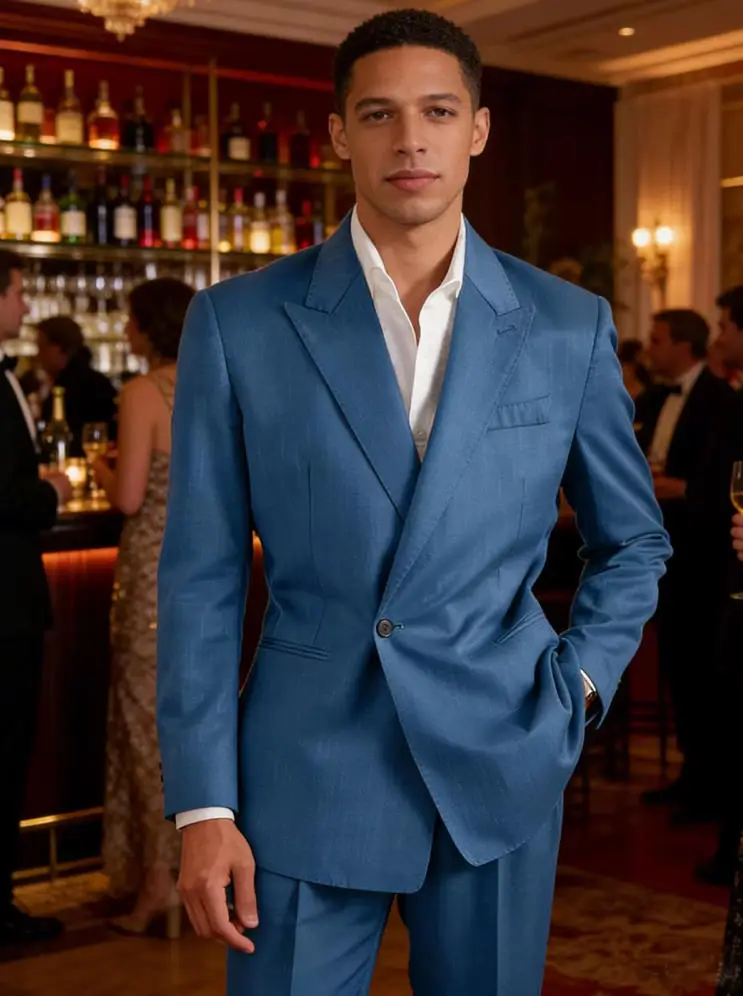 

Mens Suit 2pcs Set Linen Blend Slim Fit Wedding Business Blazer Jacket Pants Suits Lightweight Beach Groom's wedding Dress Set