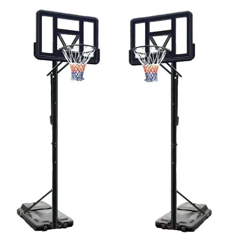 Prezzo di fabbrica Canestro da basket regolabile in altezza con base in PE Supporto da basket portatile per interni ed esterni per bambini