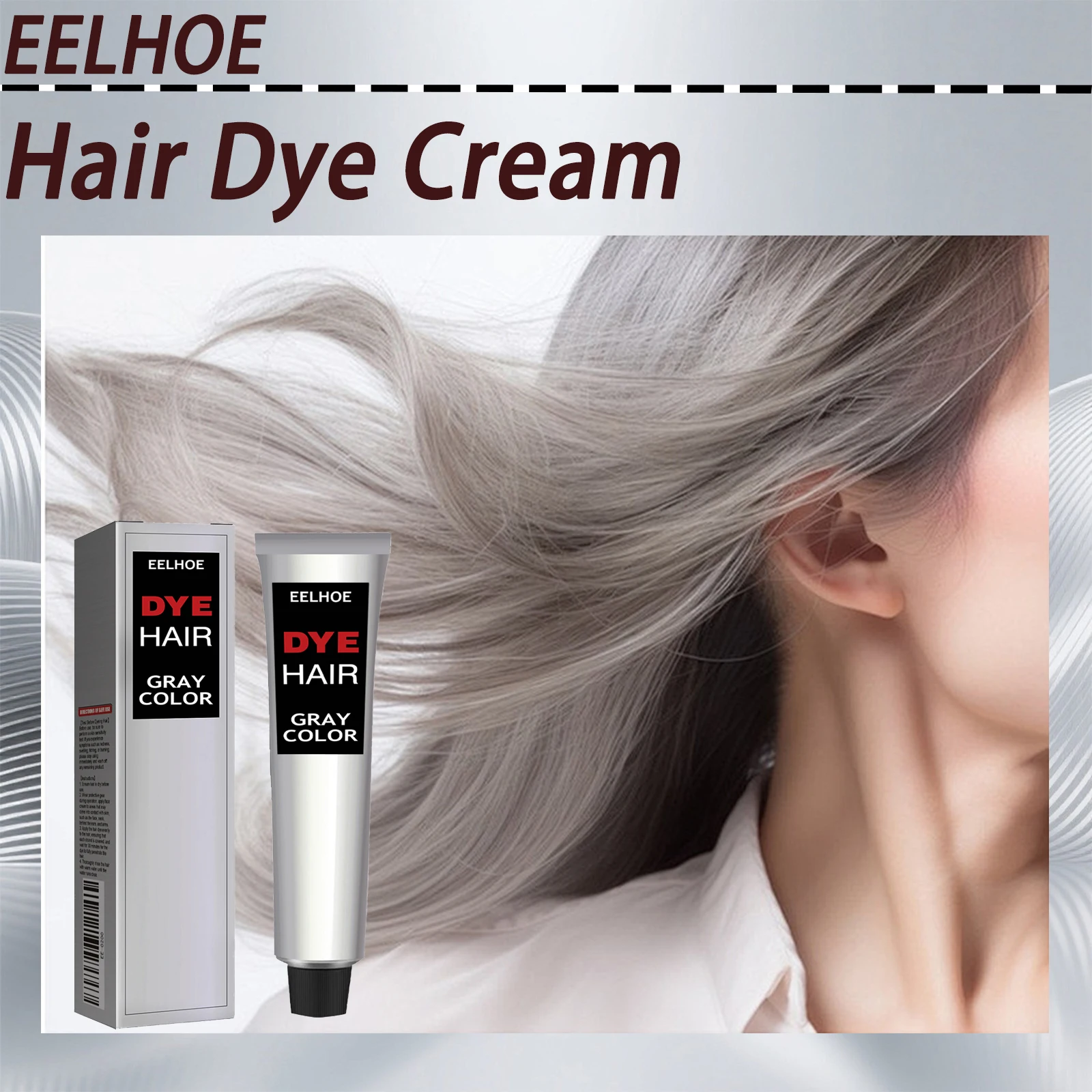 Fashion Hair Dye Cream Nourishing Enhancing Hair Luster Easy to Color Long Lasting Color Effect Grandma Grey Hairdressing Cream