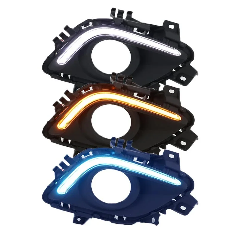 Turning Signal & Dimming style relay 12V LED car DRL daytime running lights with fog lamp hole for Mazda 6 Atenza 2014-2016