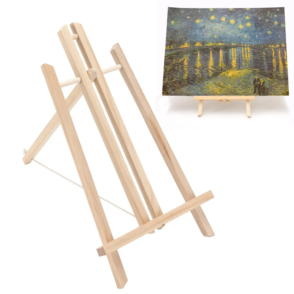 40cm Wood Easels Lightweight Trapezoid Wood Desk Easel Multi-purpose Wood Easels Painting Desktop Painting Creation