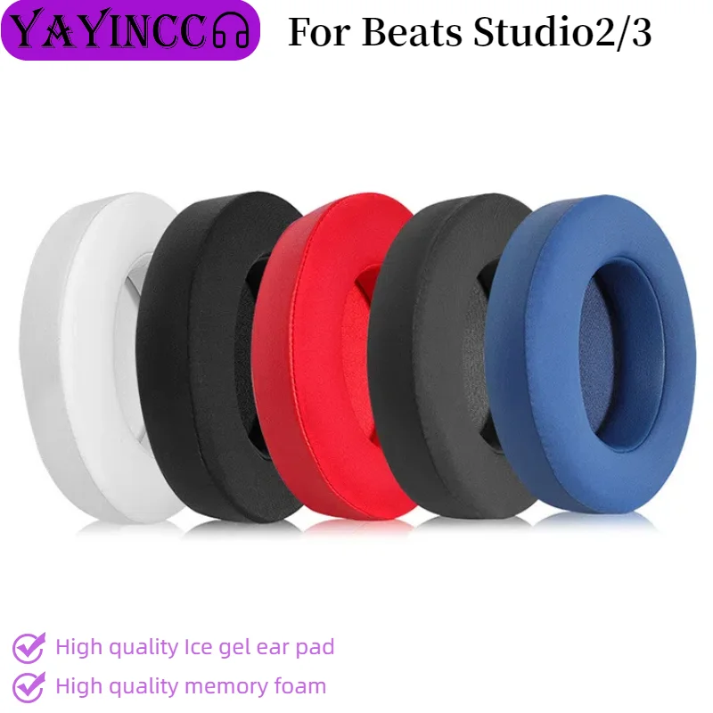 

New Arrivals Replacement Ice gel Ear Pads Cushions for beats studio3 studio2 Headphone Softer Protein Leather Earpads