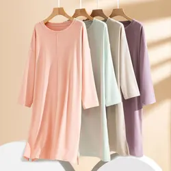 Camisón de terciopelo de doble cara para mujer, pijamas de talla grande, Color sólido, cómodo, manga larga, servicio a domicilio, otoño e invierno, nuevo, 2024