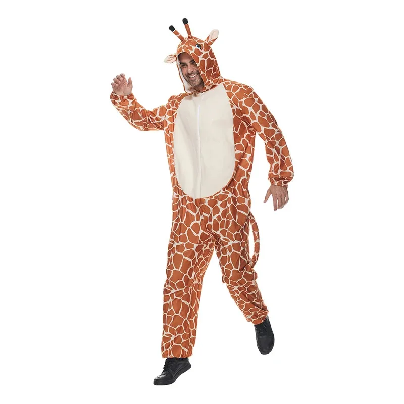 

Adult Giraffe Onesie Pajamas, Men Safari Animal Cosplay ,Women Zoo Animal Halloween Costume Carnival Easter Purim Fancy Dress