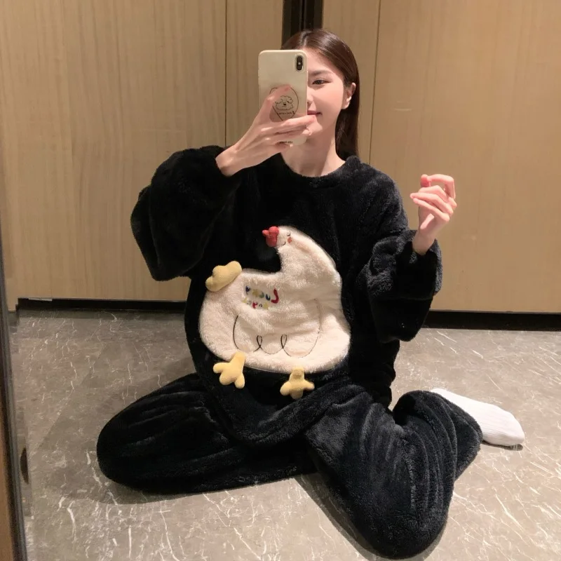 

PJs SetWomen's pajama setWomen's warm winter pajamasFashionable home clothes, pajamasCute and soft pajama setdouble pocket