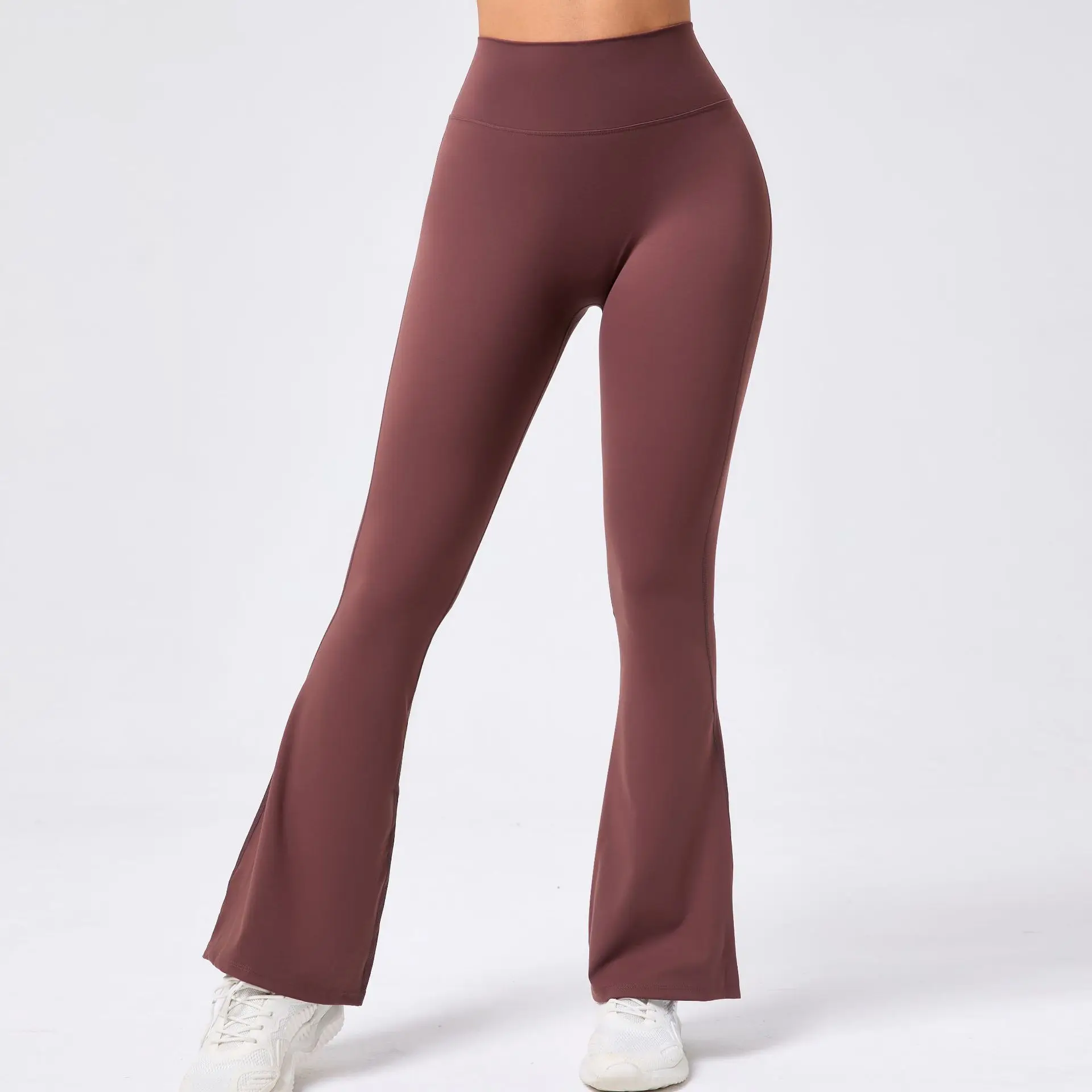 High Waist Wide Leg Yoga Flared Pants No Front Seam Workout Flare Leggings Full Length Dance Gym Leggings Women Sports Tights